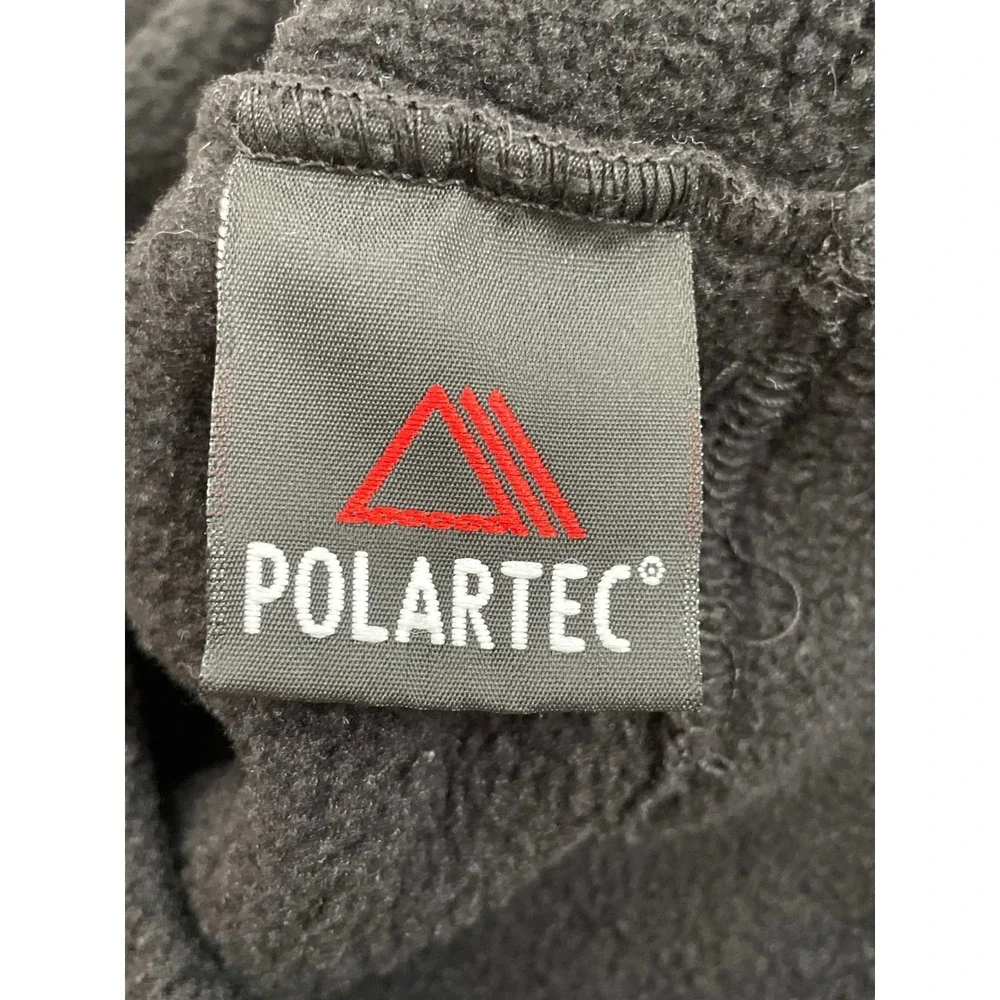 The North Face Black Polartec Fleece Beanie‎ Hat One Size Embroidered Logo